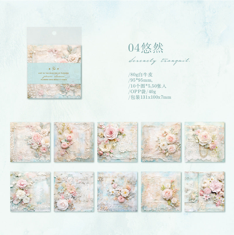 50 Pcs Floral Scrapbook Paper HYMZ
