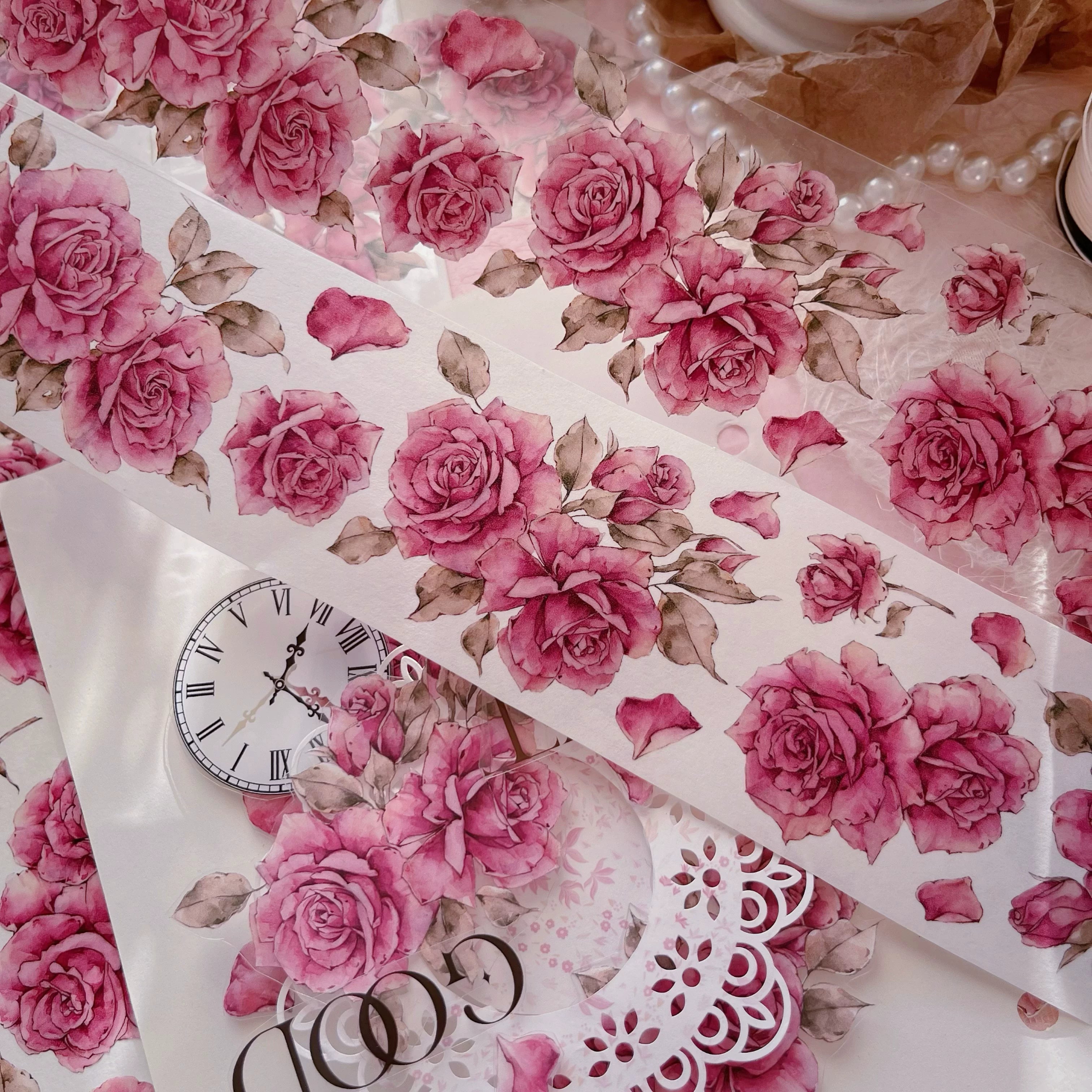 Floral Decorative Tape Rolls- Roseate Visage