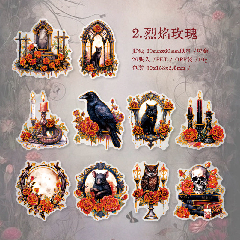 20 Pcs Magic Theme PET Stickers MSSC