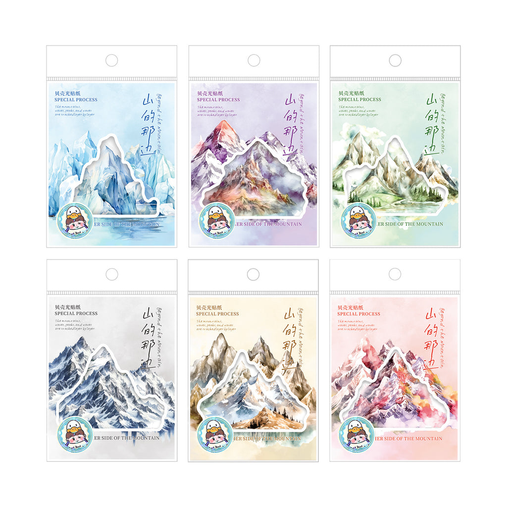 10 Pcs Glitter PET Mountain Stickers SDNB