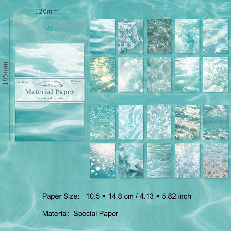 20 Pcs Water Texture Scrapbook Paper RGFY
