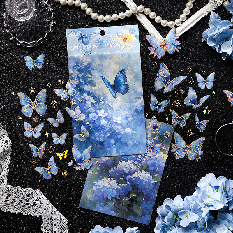 4 Sheets Glitter Butterfly PET Stickers SSDY