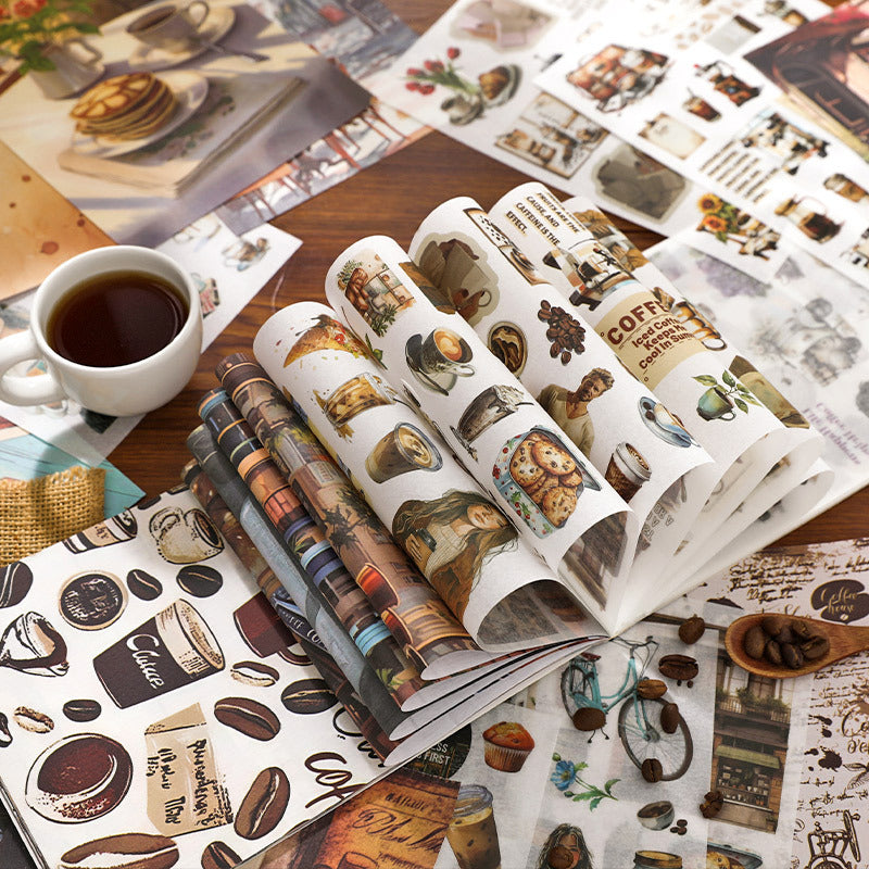 50 Sheets Vintage Washi Stickers and Paper MXSH