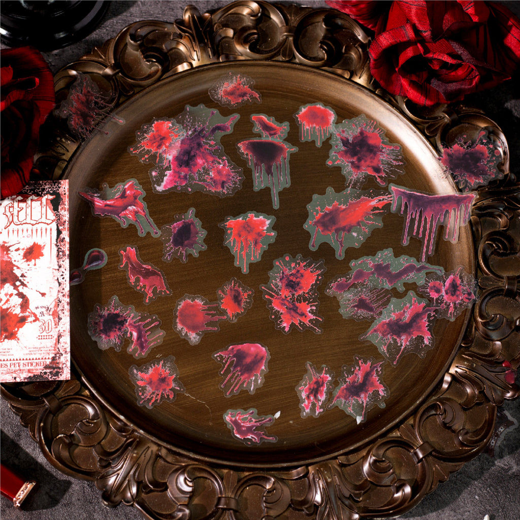 30 Pcs Dark Gothic PET Stickers YSJL