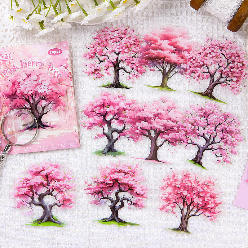 10 Pcs Seasonal Tree Stickers QMSY