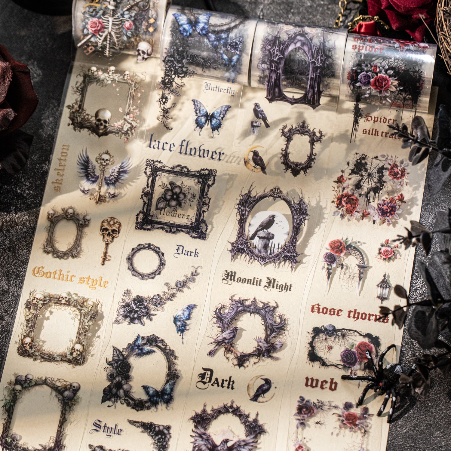 1 Roll Dark Gothic PET Stickers Tape AYSP