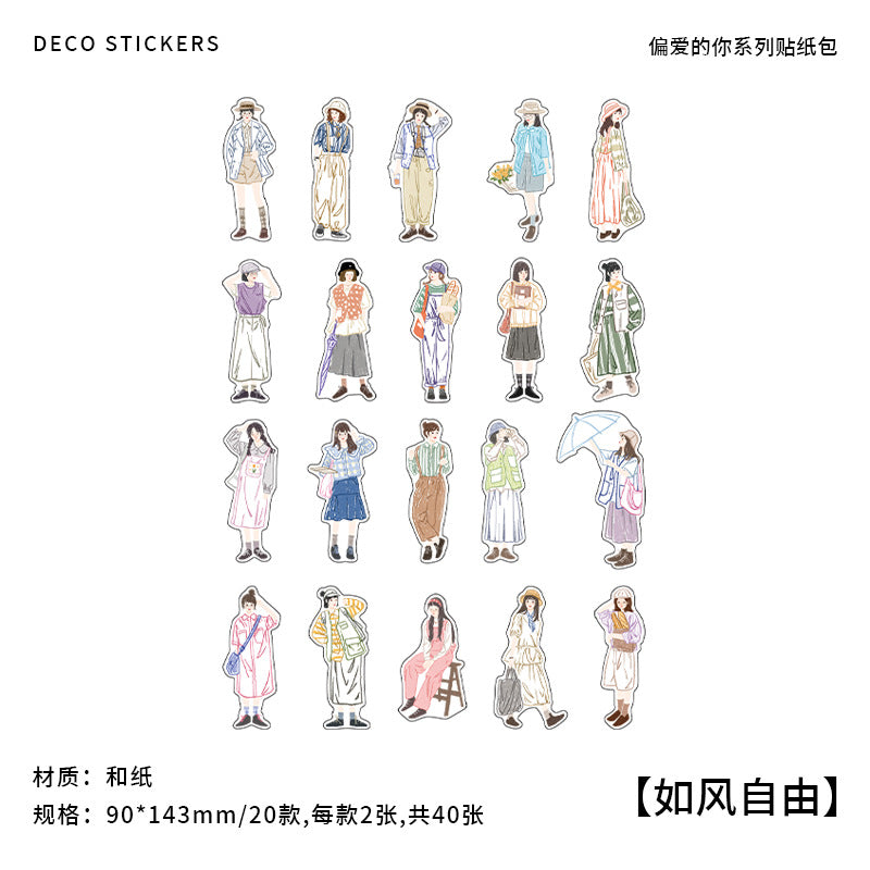 Pianai Washi Girl Stickers