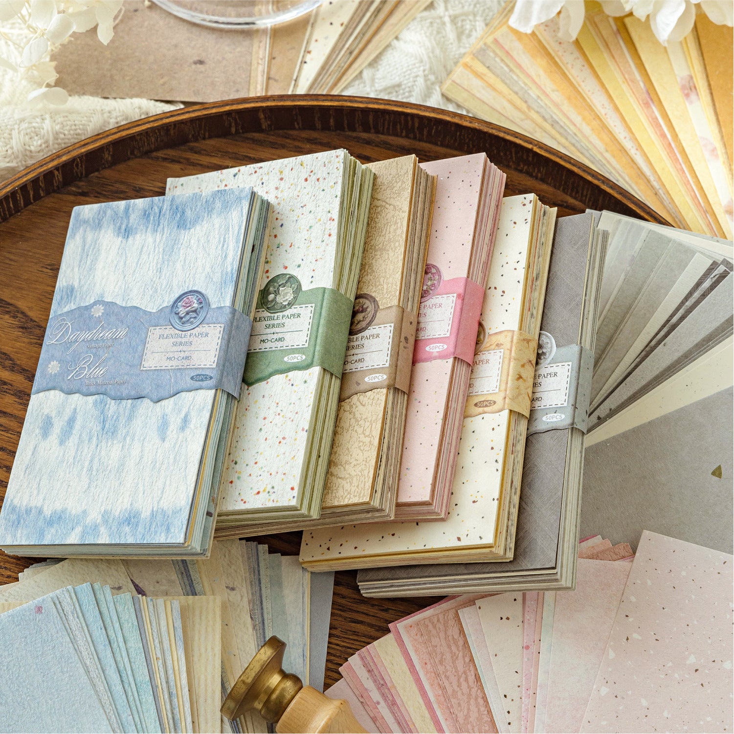 50 Pcs Vintage Basic Scrabook Paper ZJWR