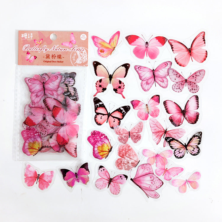 40 Pcs Buttefly PET Sticker Pack HDZRB