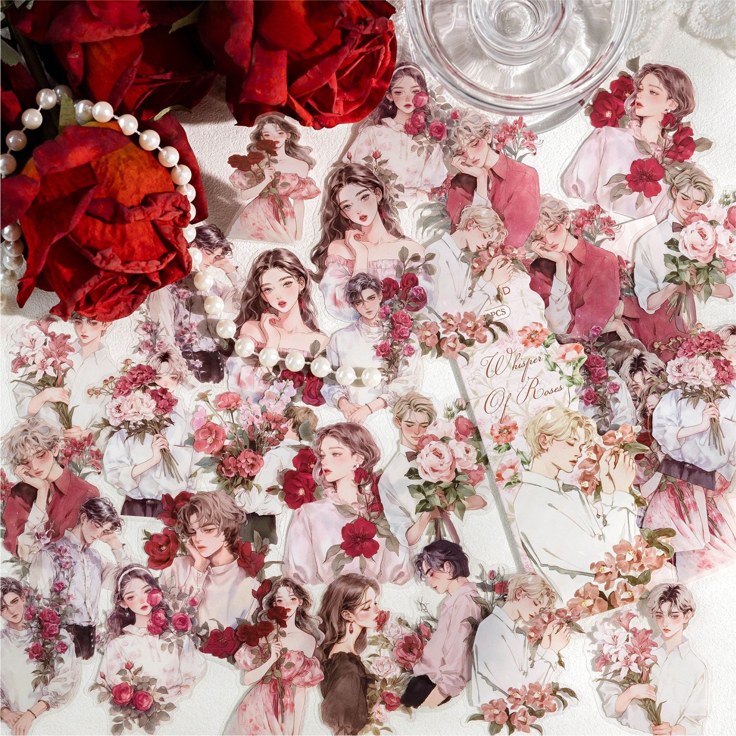 30 Pcs Flower Boy Girl PET Stickers HYNH