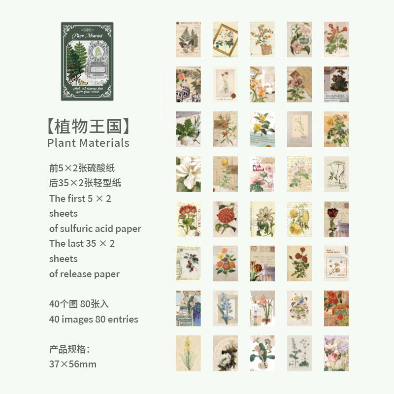 80 Pcs Mini Vintage Scrapbook Paper ZWWG