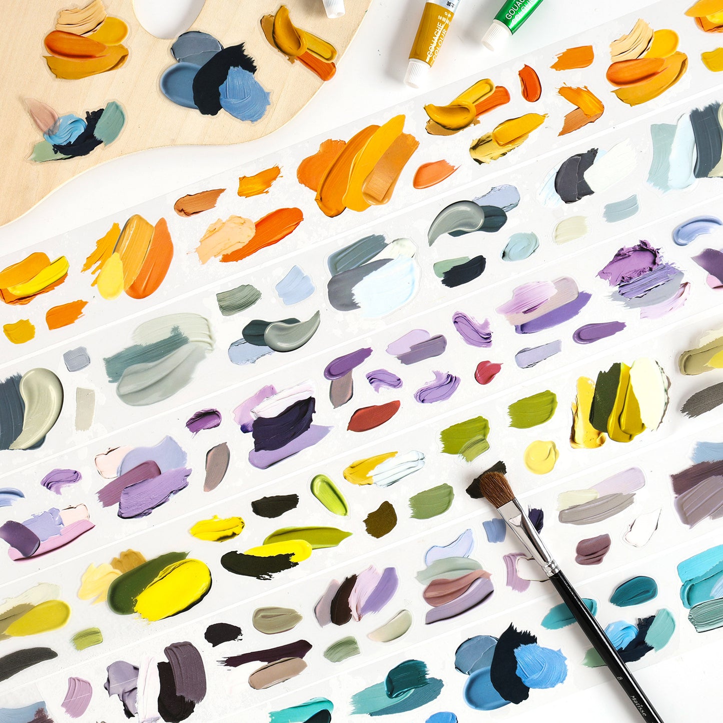6 Rolls Oil Paint PET Stickers Tapes Kit YSLT