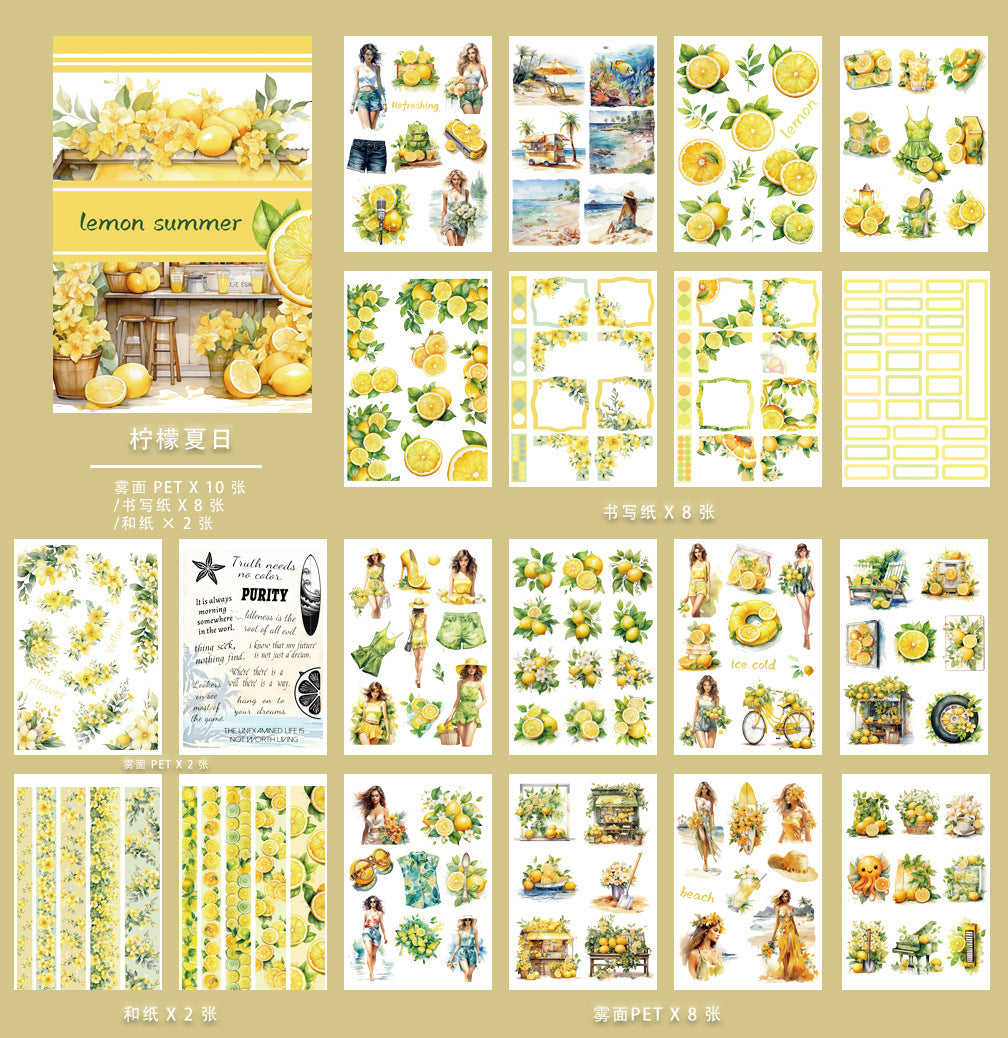 20 Sheets A5 Botanical Stickers Book DHHHS