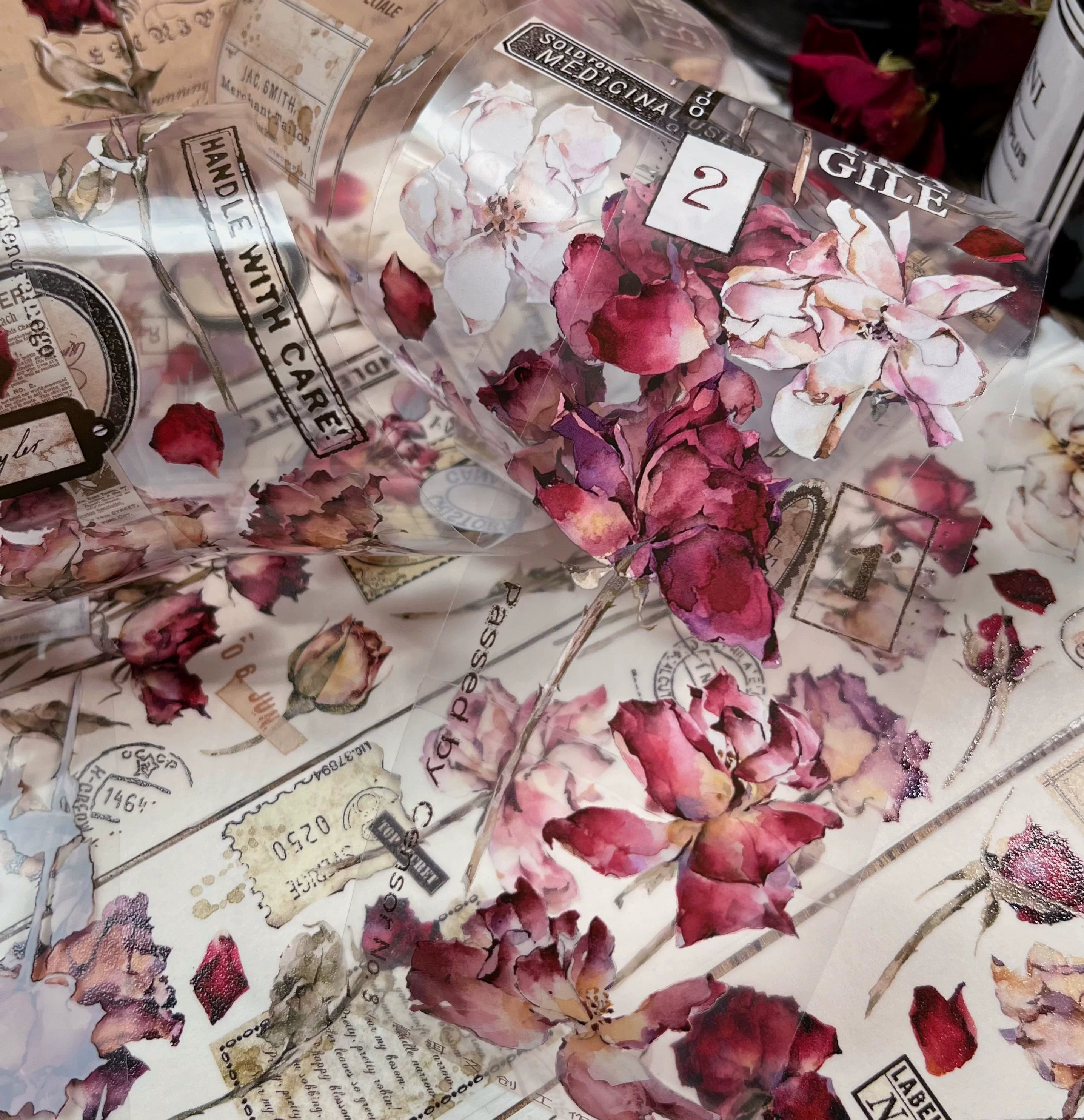 Floral Decorative Tape Rolls- Crimson Heritage
