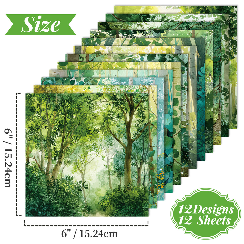 6 inch Forest Scrapbook Paper Pad PA830