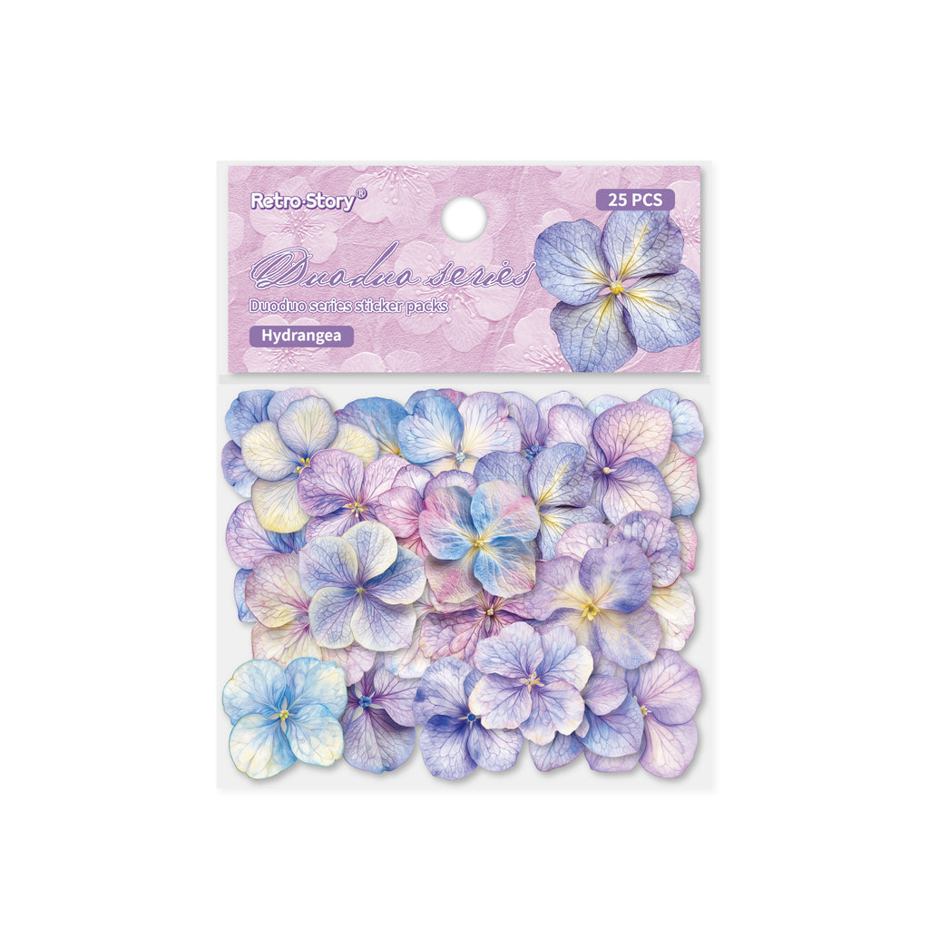 25 Pcs Flower Cardstock Stickers DDXL