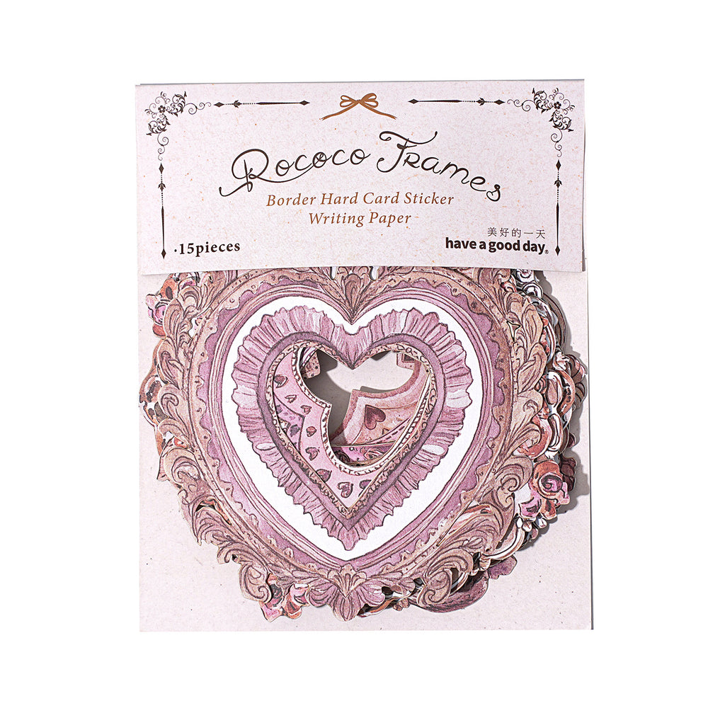 15 Pcs Vintage Floral Frame Stickers LKKJK