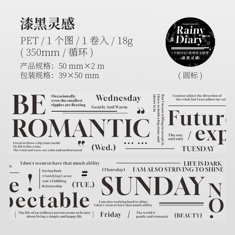 1 Roll Word Quote PET Tape XYRJ