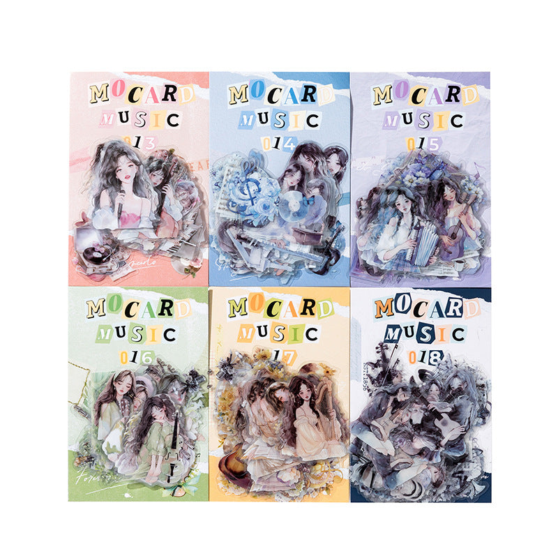 40 Pcs Musical Girl PET Stickers YYNZTJ