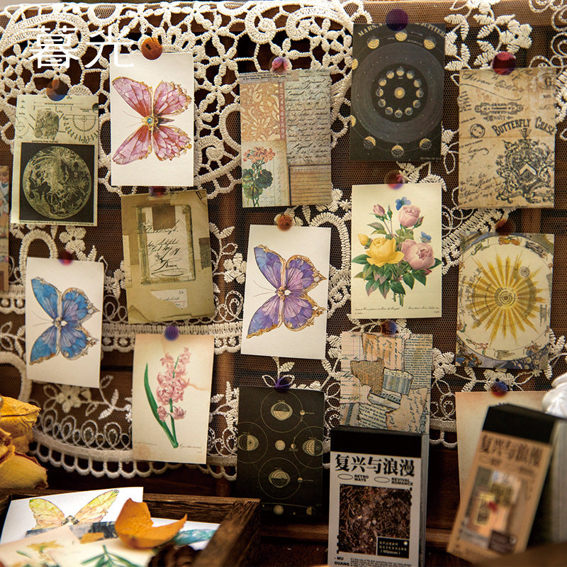 50 Sheets Vintage Junk Journal Stikcers Book FXLM