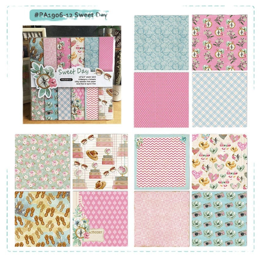 12 Inch Scrapbook Paper Pad for Craft PA906