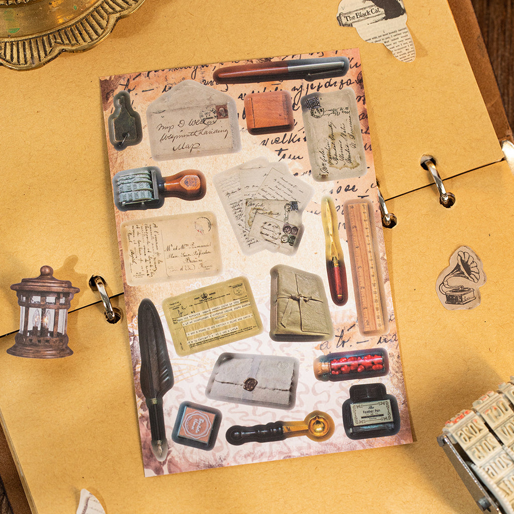 30 Sheets Vintage Journal Stickers Book JLYXY