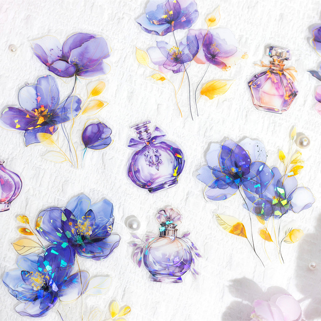 10 Pcs Bottle and Flower Stickers HYZY