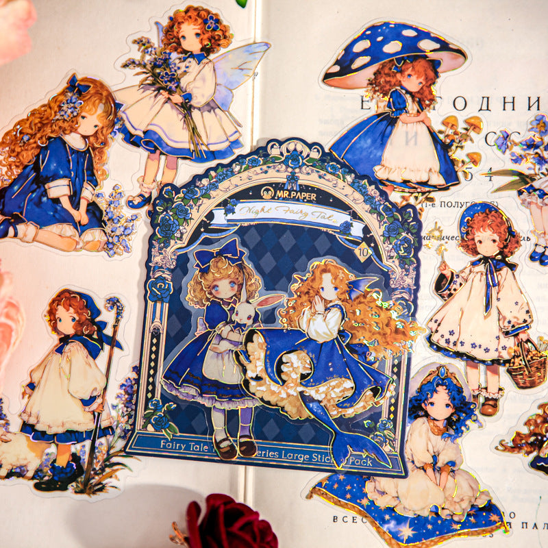 10 Pcs Fairy Girl PET Stickers THJC