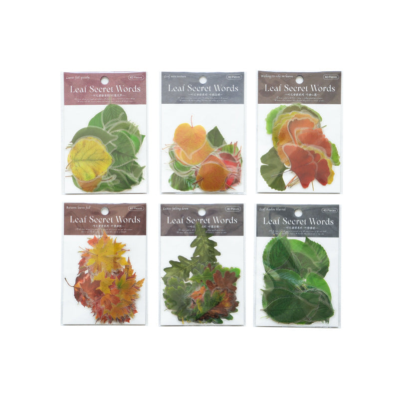 40 Pcs PET Leaf Stickers YZMY