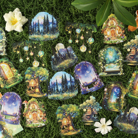 20 Pcs Magic Door House Window PET Stickers MLQY