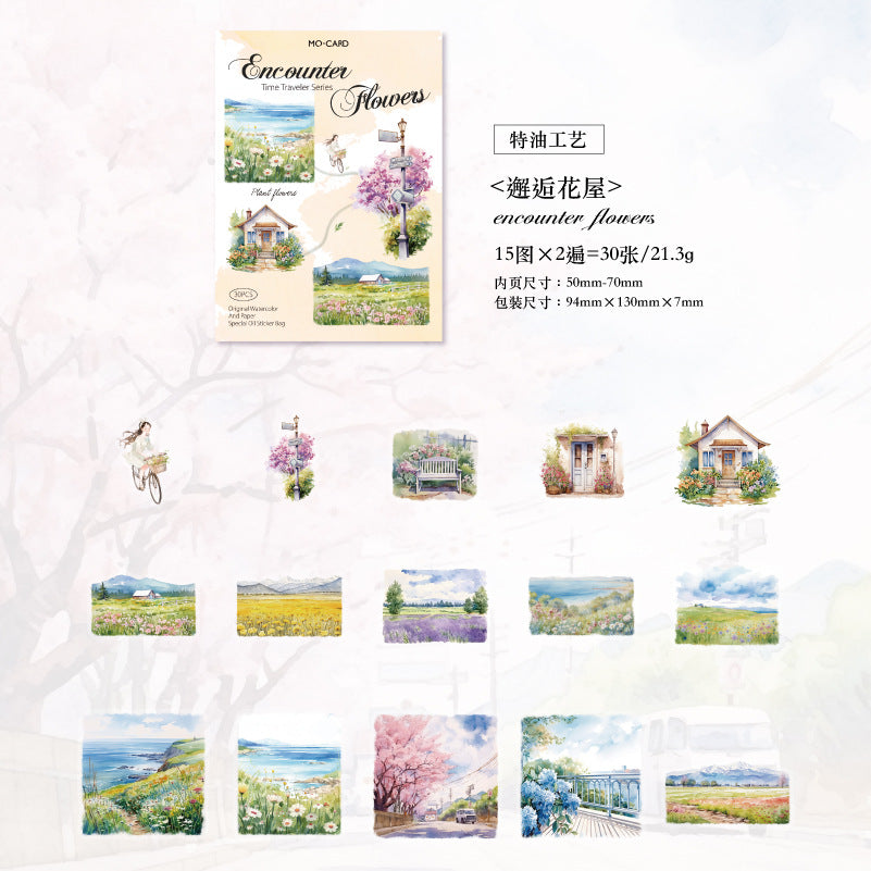 30 Pcs Landscape Stickers SJDLR