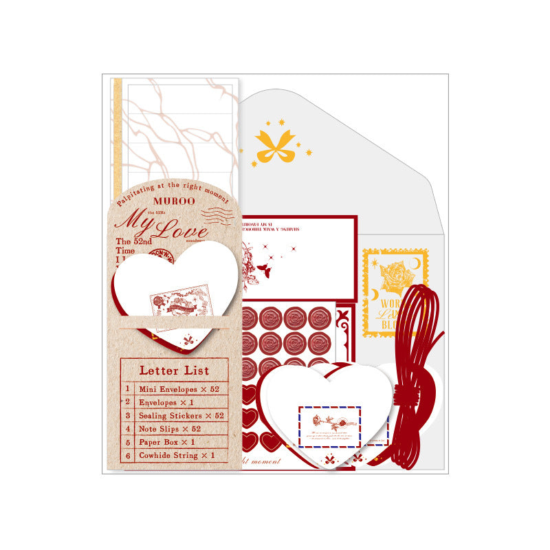 Love Themed Envelope and Stickers Kit 52CAN