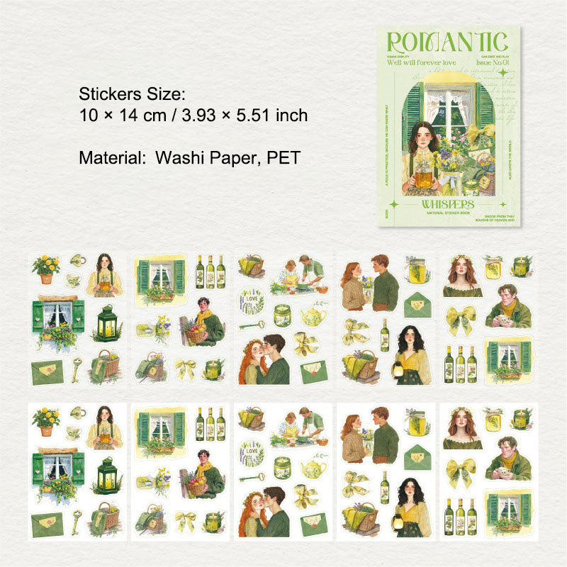 10 Sheets Couple Love Theme Stickers Book LMXY