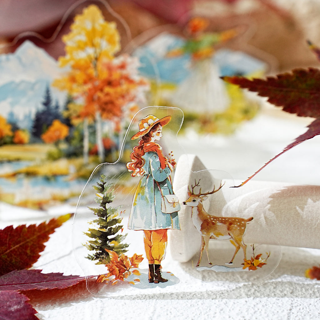 15 Pcs Natural Senery PET Stickers WJCY