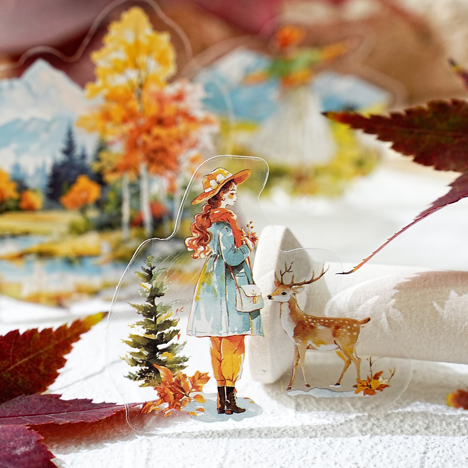 15 Pcs Natural Senery PET Stickers WJCY