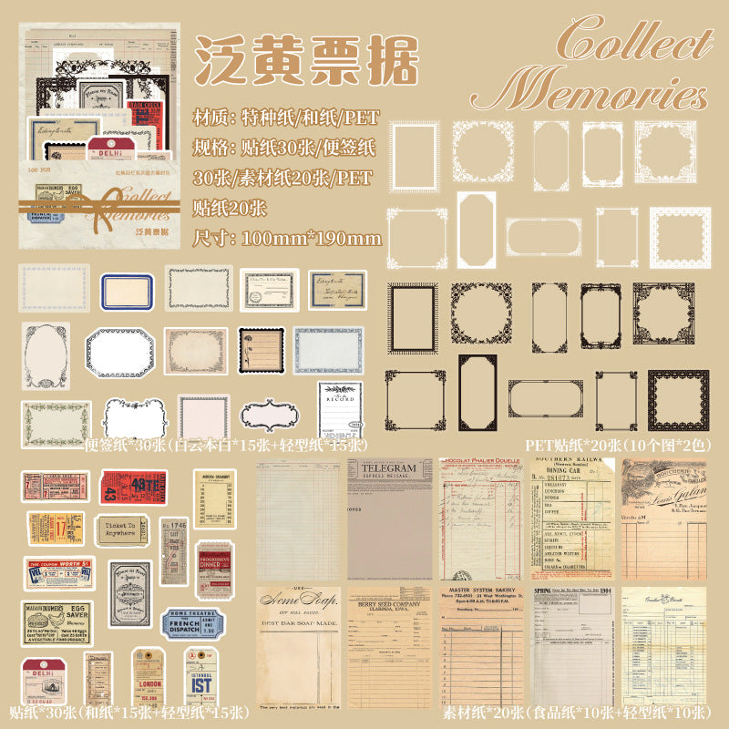 100 Pcs Junk Journal Supplies Kit SJHY