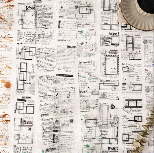 4 Rolls Vintage Letter PET Tapes Set SXWS