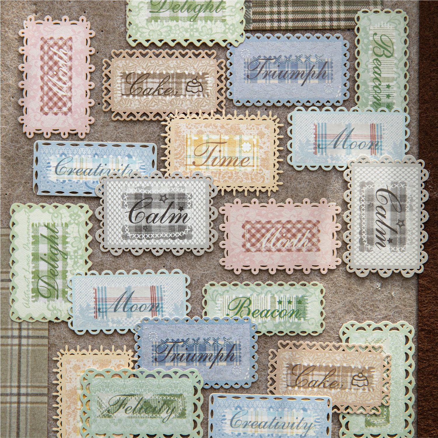 20 Pcs Vintage Lace Label Stickers CWZM