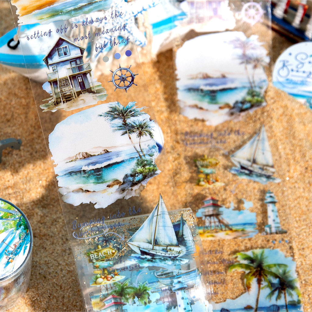 1 Roll Sea Beach Theme PET Tape HFQF