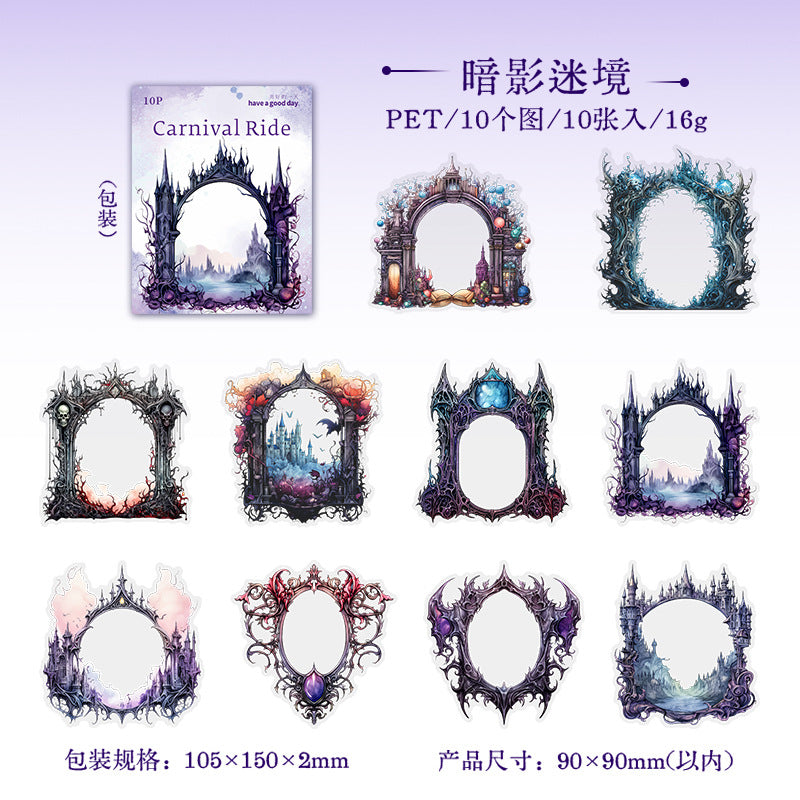 10 Pcs Fantasy PET Stickers QHLC