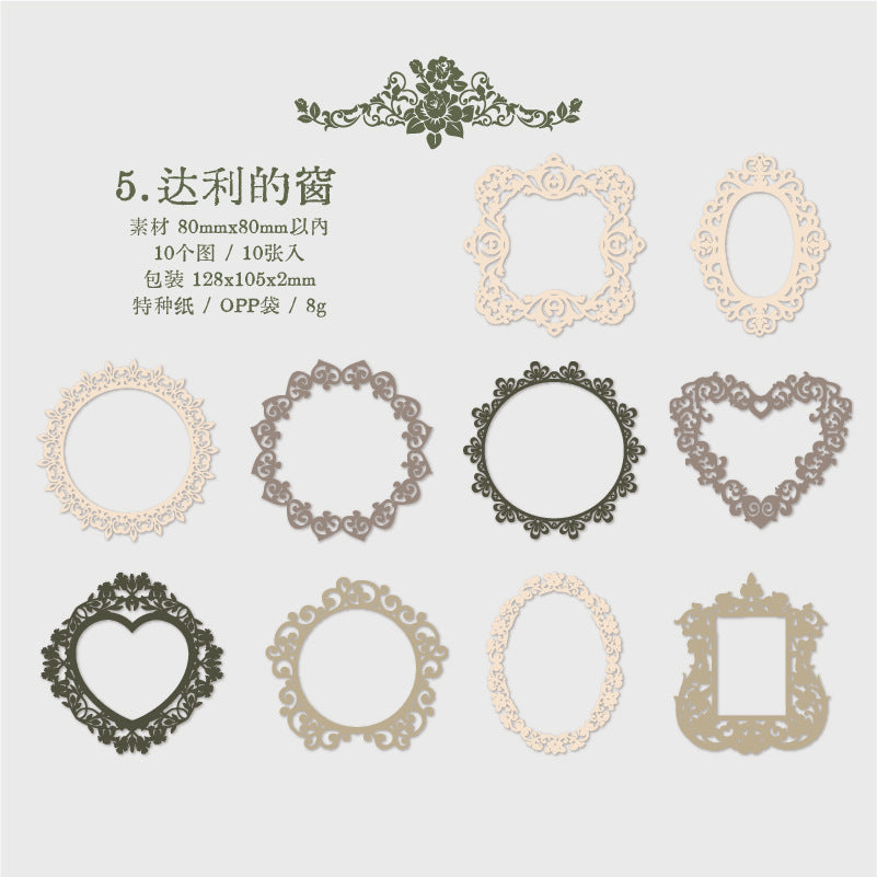 10 Pcs  Wreath Cutlout Paper YYYY