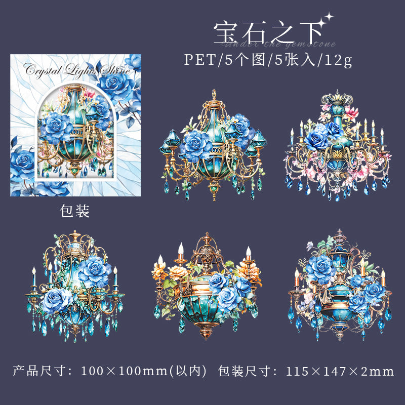 5 Pcs Lamp PET Stickers SJDZY