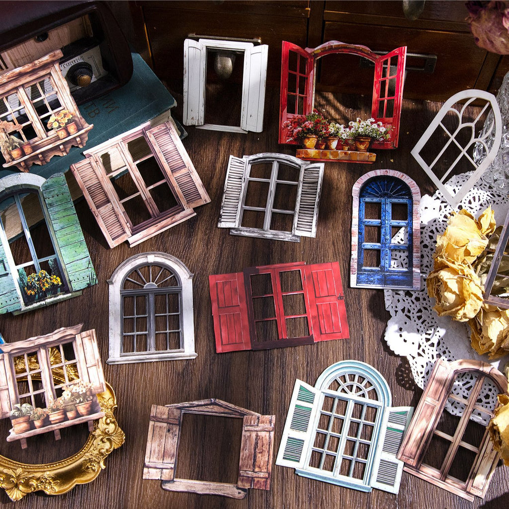 10 Pcs Window Scrapbook Stickers CQGSJ