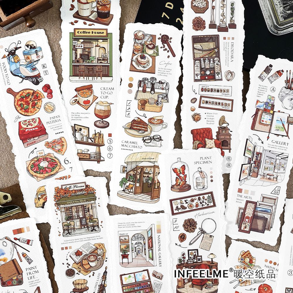 6 Pcs Vintage Scrapbook Stickers SJXZ