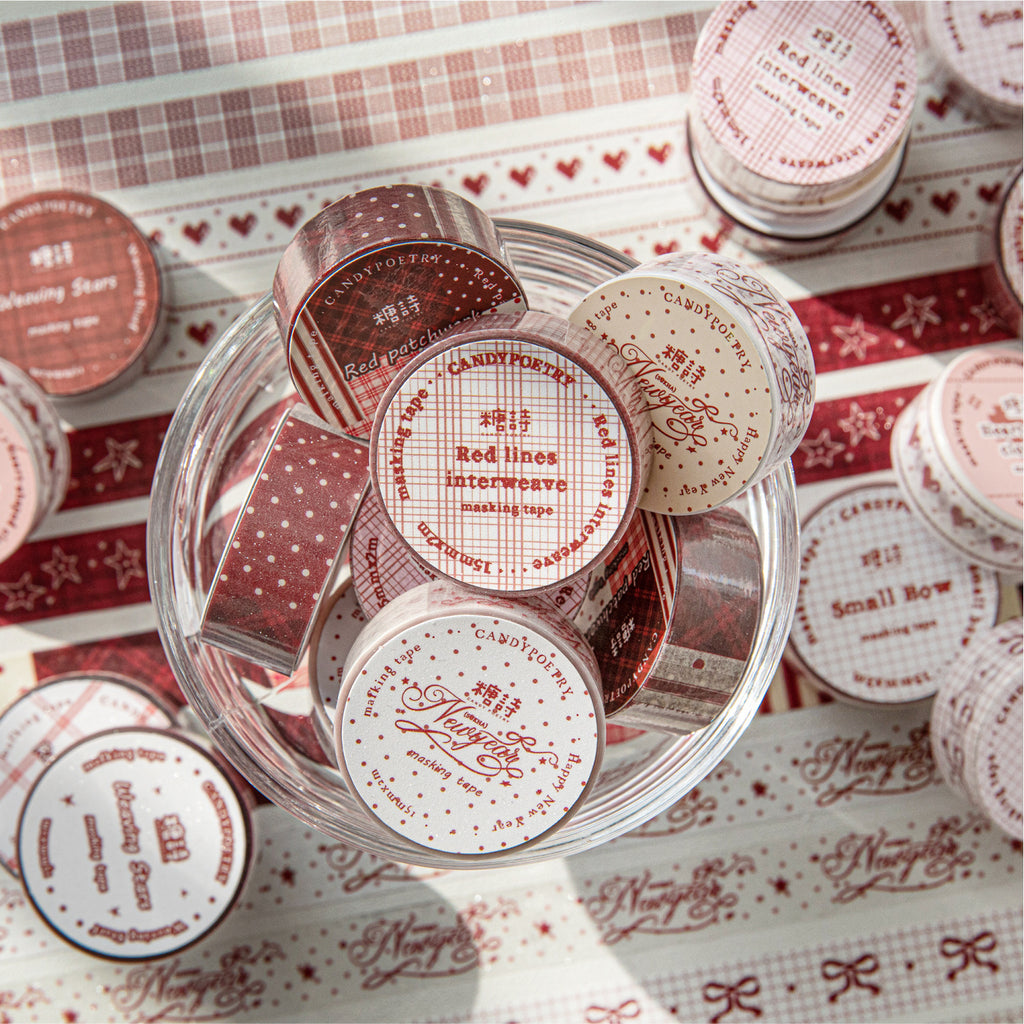 1 Roll Red Themed PET Tape FHXZ