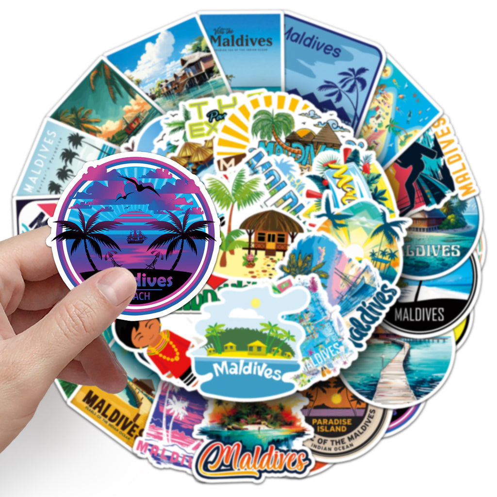 50Pcs Maldives Travel Vinyl Stickers TRV22