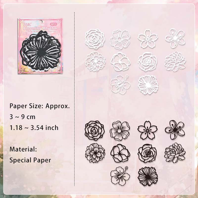 20 Pcs Hollow Cutout Scrapbook Paper FSJY