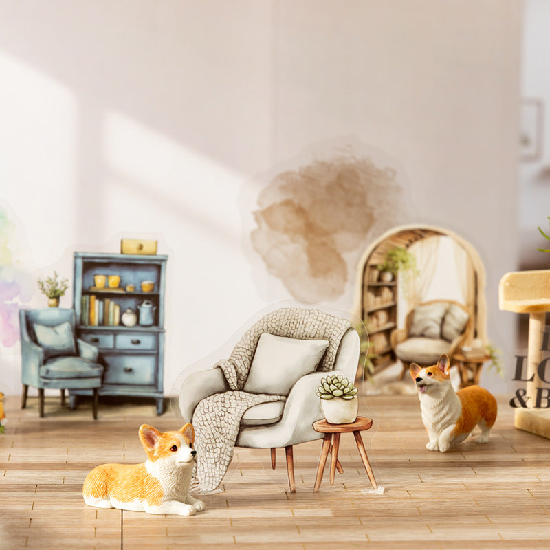 30 Pcs Watercolor Furniture Quote PET Stickers BLJL