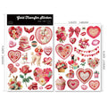 2 Sheets Waterproof Rub on Stickers - Couples Love