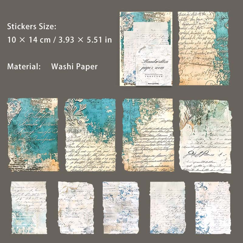 20 Pcs Vintage Hand-written Letter Washi Stickers SXZJ